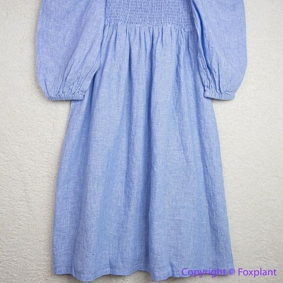 NEW J. the tall Crew Linen daydream dress in French‎ blue, tall MT - Picture 9 of 16